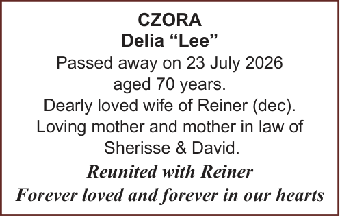 Czora, Delia Lee Death Noticepdf 1