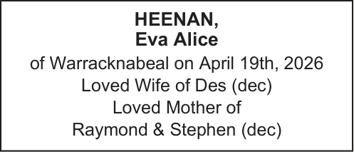 Heenan, Eva Alice Death Noticepdf 1