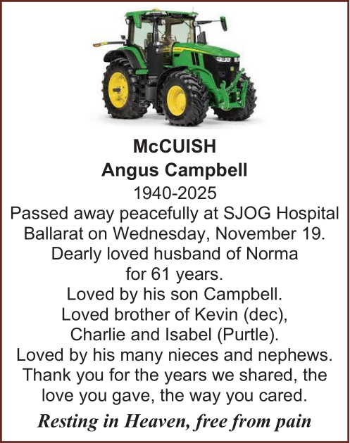 Mccuish, Angus Campbell Death Notice. 1