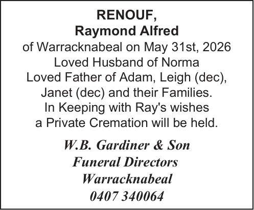Renouf, Raymond Alfred Death Noticepdf 1